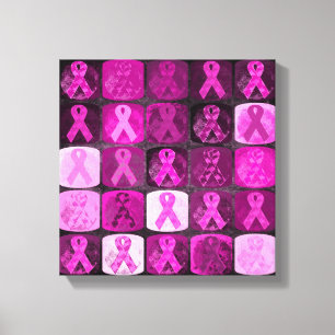 Rosa band, bröstcancermedvetenhetkanfas canvastryck
