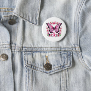 Rosa band Butterfly Bröstcancermedvetenhet Knapp