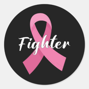Rosa band cancer medvetenhet bröstcancer fighter runt klistermärke