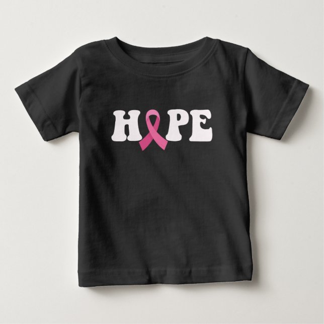 Rosa band cancer medvetenhet bröstcancer hopp  t shirt (Framsida)