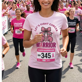 Rosa band Cancer Warrior T-Shirt | Låt oss kämpa