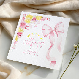 Rosa band citron baby shower pappersservetter