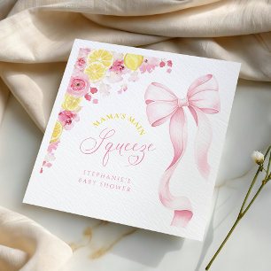 Rosa band citron baby shower pappersservetter