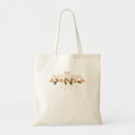 Rosa band coquette blomster motiverande tygkasse