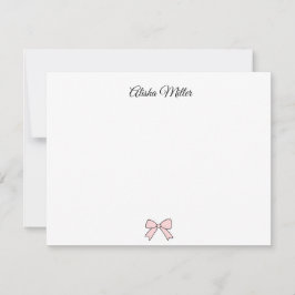 Rosa band-coquette-skrivmateriel med eget namn anteckningskort