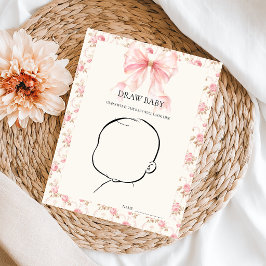 Rosa band cottage blommig baby shower-spel poster
