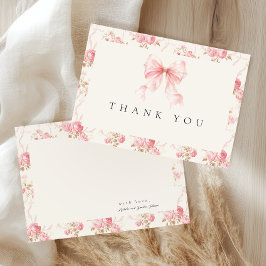 Rosa band cottage blommig baby shower tackkort tack kort
