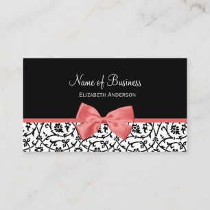 Rosa band Damask Boutique Visitkort