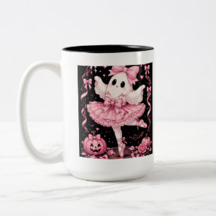 Rosa band duchballerina Coquette Halloween Två-Tonad Mugg