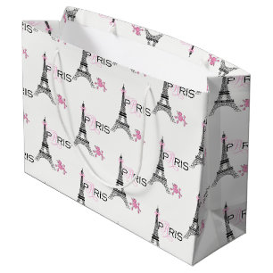 Rosa band Eiffeltornet Paris Frankrike Pudel Chic
