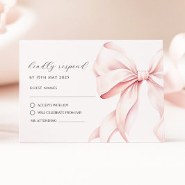 Rosa band elegant RSVP-svarskort OSA Kort