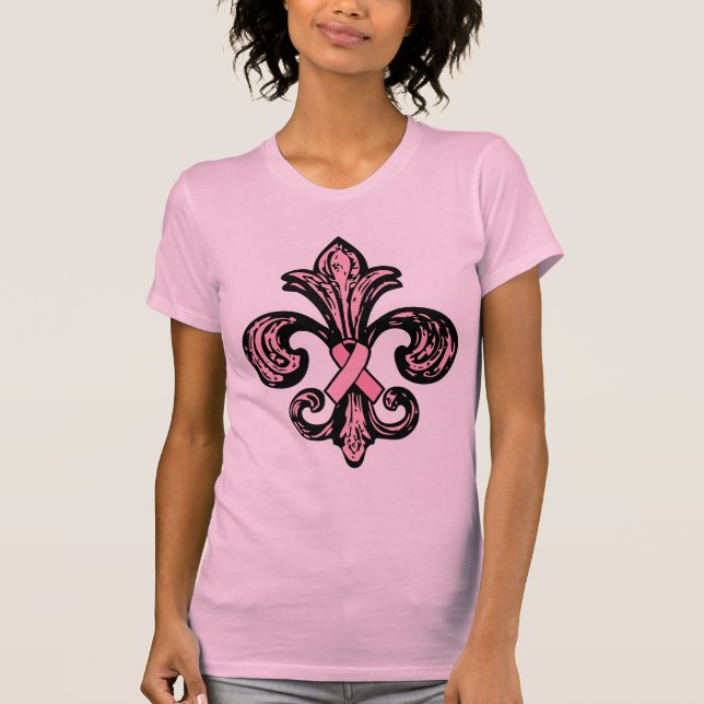 Rosa band Fleur de lis Tee Shirt (Framsida)