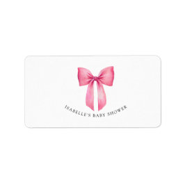 Rosa band flicka baby shower returadress adressetikett