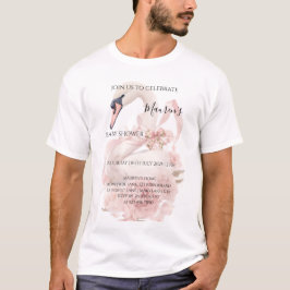 Rosa band flicka bebisfest inbjudan t shirt