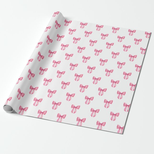Rosa band flicka bebisfest presentpapper (Utrullad)