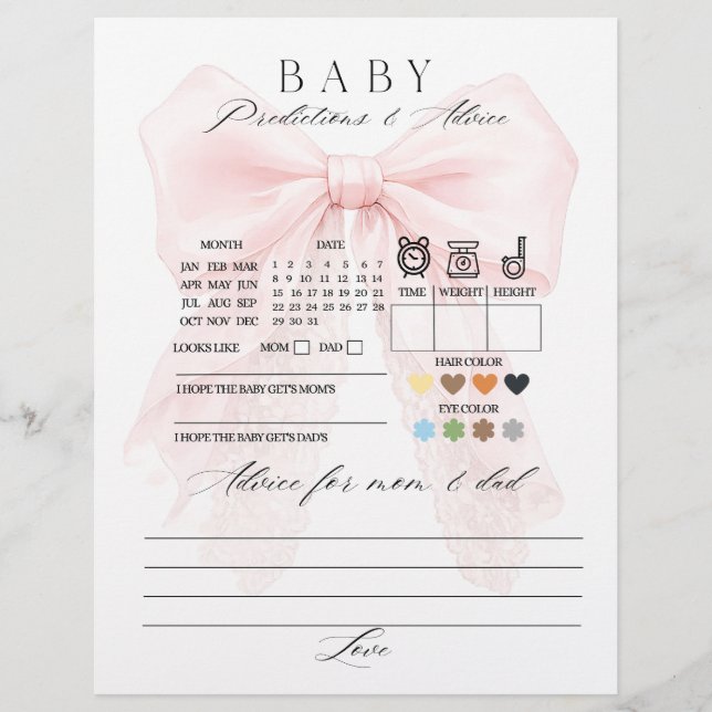 Rosa band flicka Moderna Babyshower-spel (Framsida)