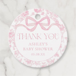 Rosa band florala chinoiserie baby shower tacks gåvor etiketter