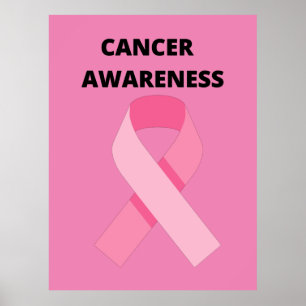 rosa - band för att öka medvetenheten om bröstcanc poster
