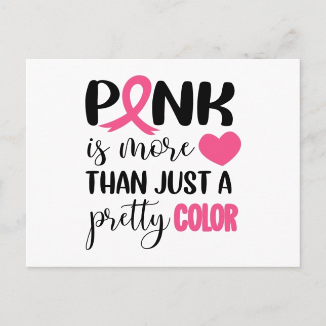 Rosa band för bröstcancer medvetenhet vykort (Framsida)