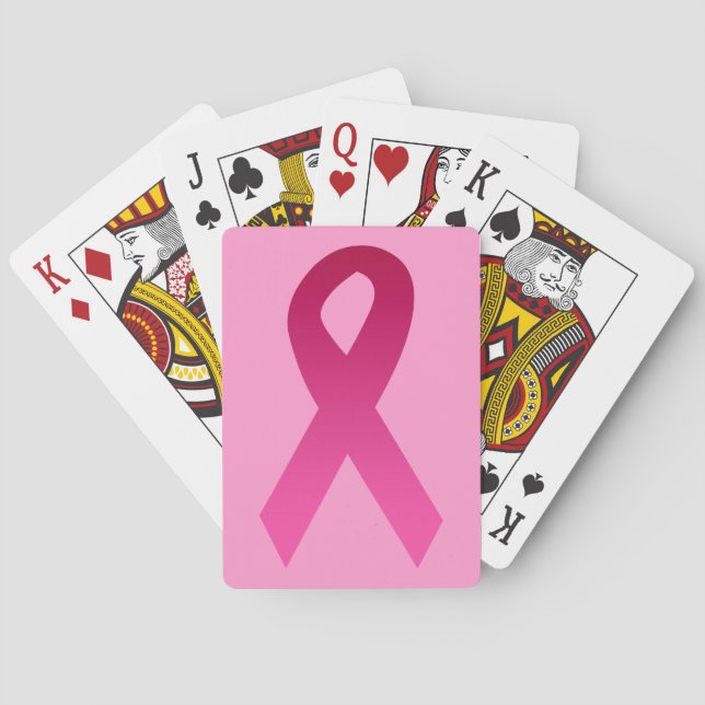 Rosa-band för bröstcancermedvetenhet casinokort (Baksidan)