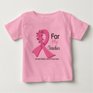 Rosa band för min lärare - bröstcancer t shirt