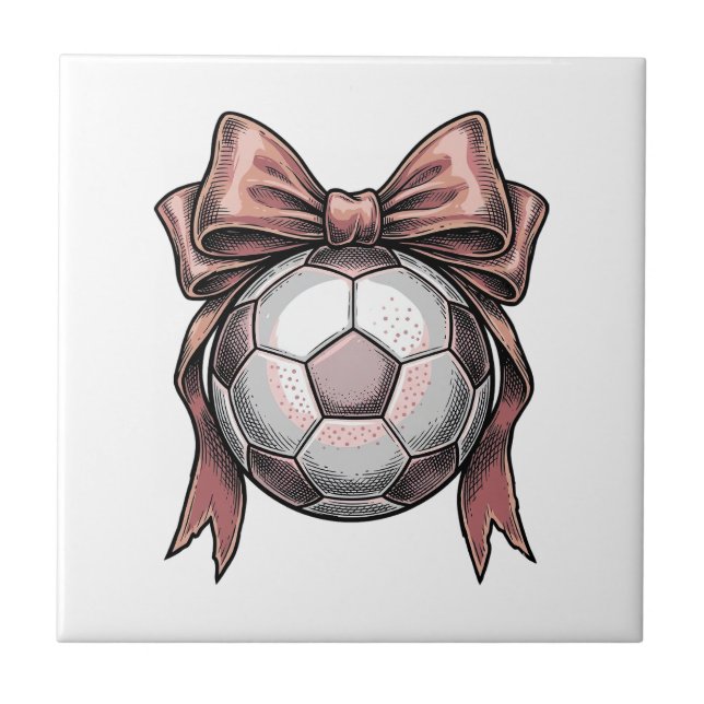 Rosa band fotboll vintage kakelplatta (Framsidan)