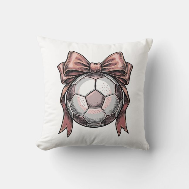 Rosa band fotboll vintage kudde (Framsida)