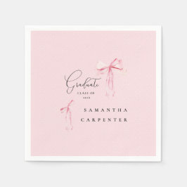 Rosa band foto svart bakgrund elegant examen pappersservett