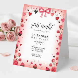 Rosa band Galentine-inbjudan Inbjudningar