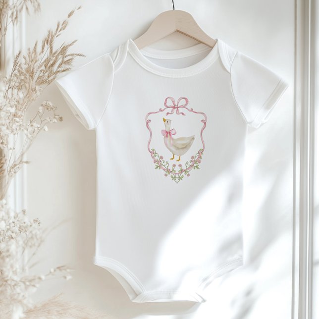 Rosa band Gås Crest Babyflicka baby shower T Shirt (Skapare uppladdad)