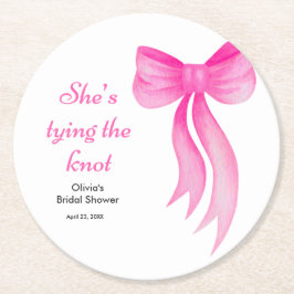 Rosa band hon firar bröllopsfest underlägg papper rund