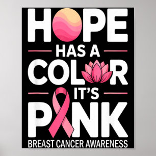 Rosa band hopp och bröstcancer stöd bröst poster