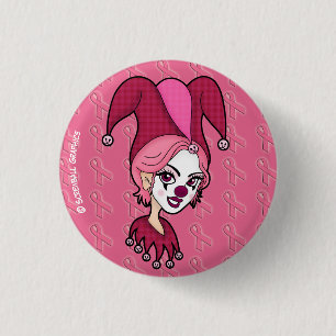Rosa band Jester-knapp (liten) Knapp