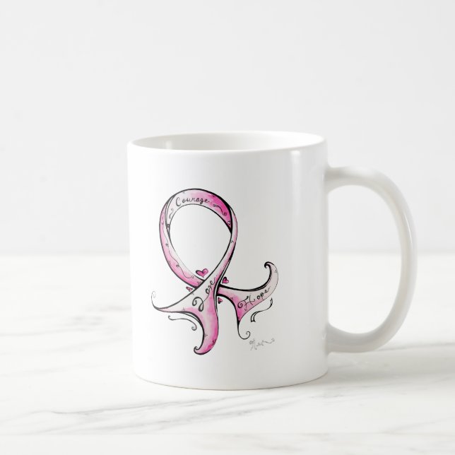 Rosa band kaffemugg (Höger)