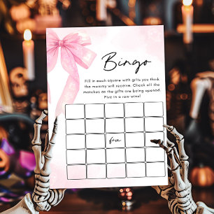 Rosa band lilla Boo Baby Shower Bingo spel