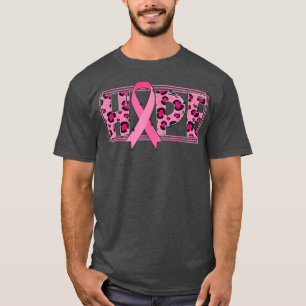 Rosa Band med leopard Skriv ut hopp om bröstcancer T Shirt