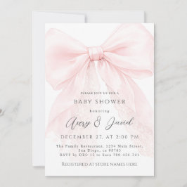 Rosa band modern baby shower flicka inbjudningar