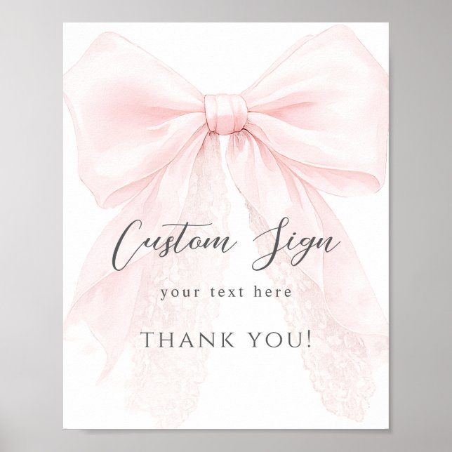 Rosa band modern baby shower flicka  poster (Framsidan)