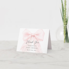 Rosa band modern baby shower flicka tack kort
