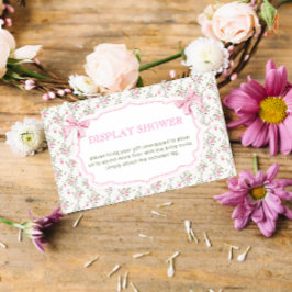 Rosa band och blomsterarrangemang dusj tilläggskort