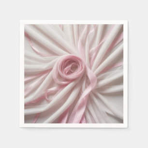 Rosa band och tulle abstrakt pappersservett