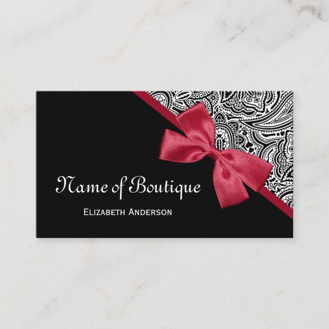 Rosa band Paisley Boutique Visitkort (Framsida)