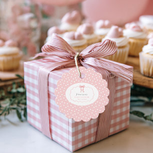 Rosa band polka prick baby shower babyflicka Coque Gåvor Etiketter