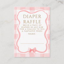 Rosa band rosa blöja lotteri baby shower biljetter