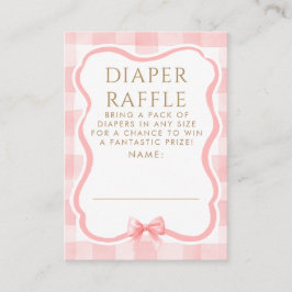 Rosa band rosa blöja lotteri baby shower biljetter tilläggskort