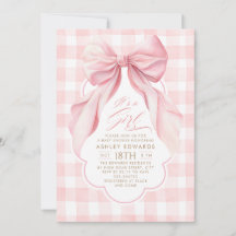 Rosa band rosett Gingham Elegant flicka Bebis show