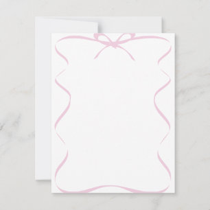 Rosa band rosett tomt anteckningskort