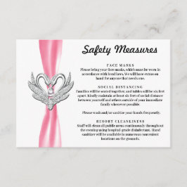 Rosa band silver svanar säkerhetsåtgärder tilläggskort