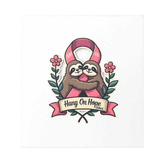 Rosa band slothjälp Vintage medvetenhetskonst Anteckningsblock (Framsida)