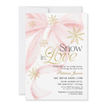 Rosa band snö i kärlek vinter baby shower